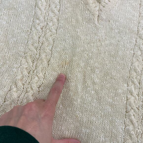 VTG Shetland Knit Sweater, Wool Cotton Blend, Mens Size M, Made in Scotland - Picture 3 of 6